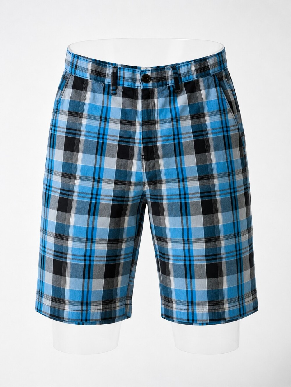 Urban Heritage Blue Plaid Shorts Men's Size 34 Casual Summer Golf Chino Shorts
